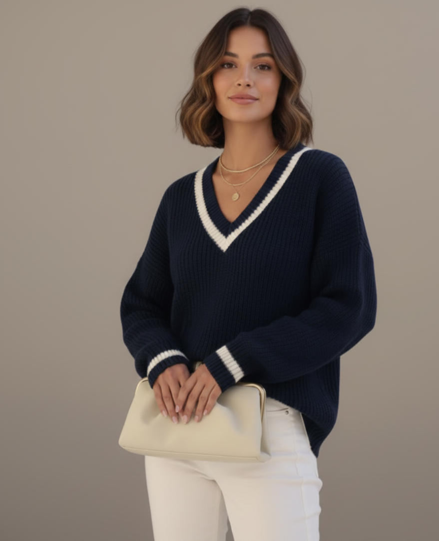 Classic V-Neck Long Sleeve Sweater