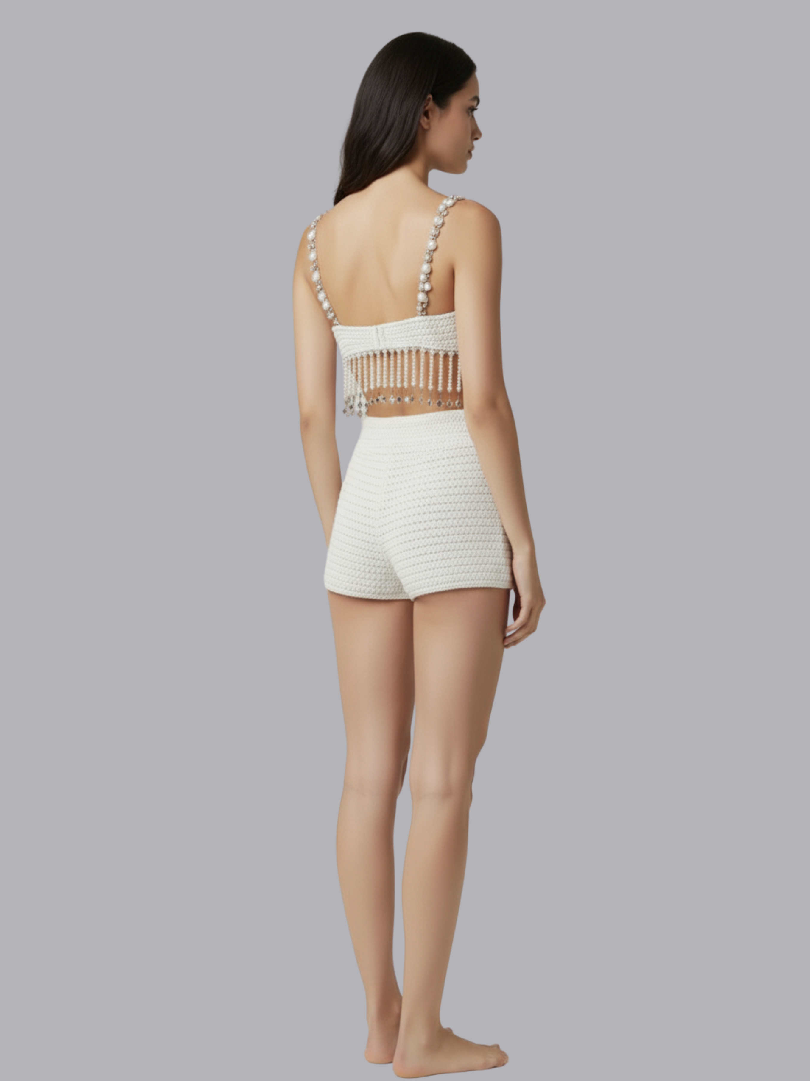 Pearl-Kissed Crochet Crop