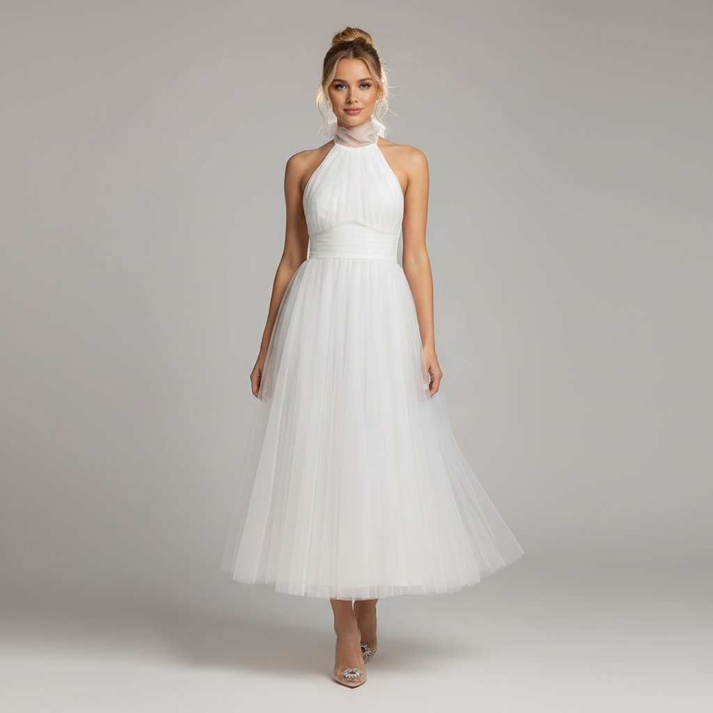 Ethereal Tulle Halter Gown