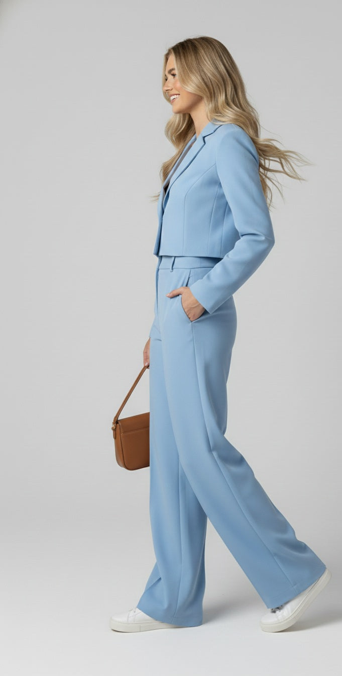 Pia Cropped Blazer and Pants Suit