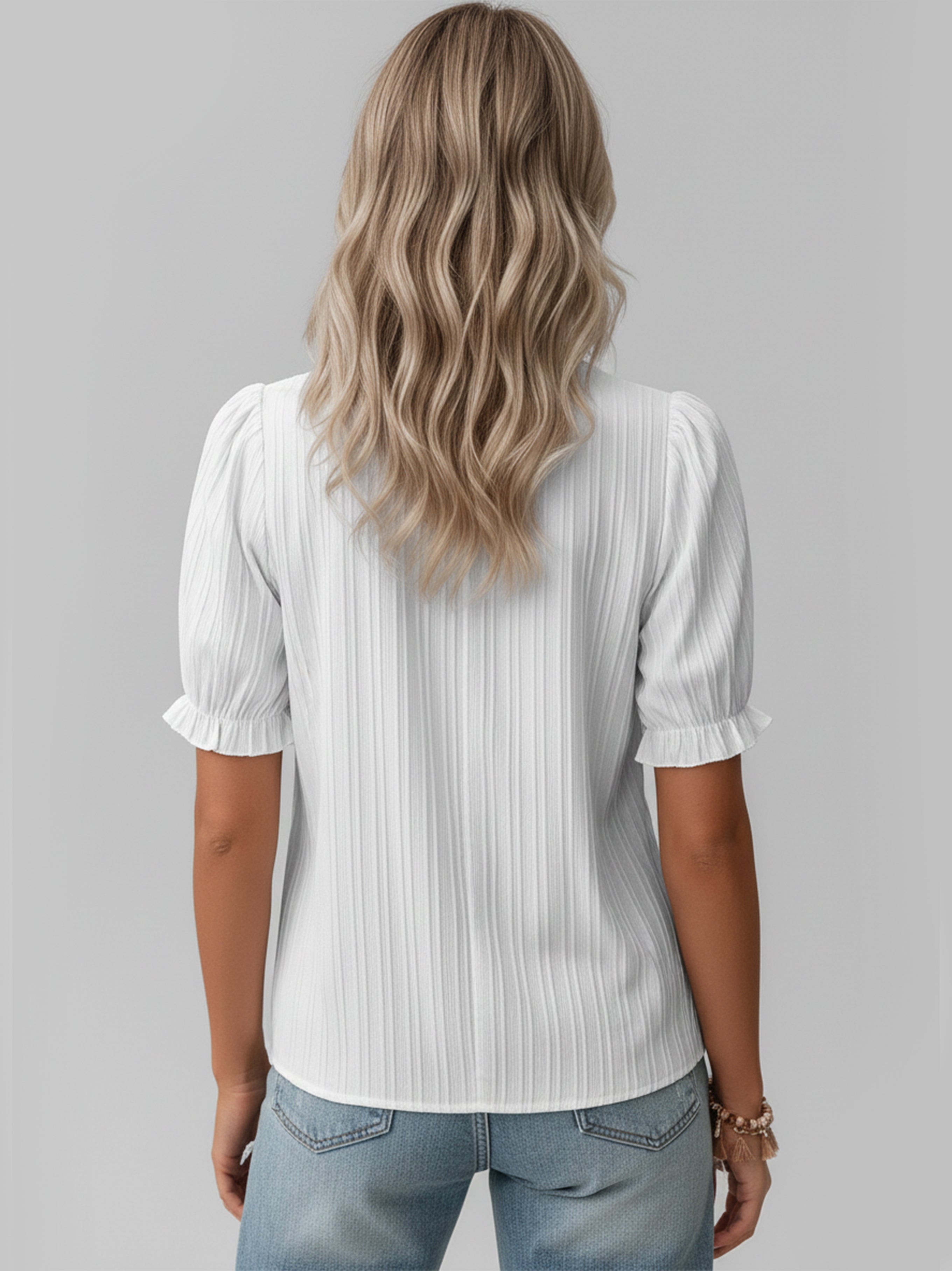 Minimal V-Neck Short Sleeve Shirt