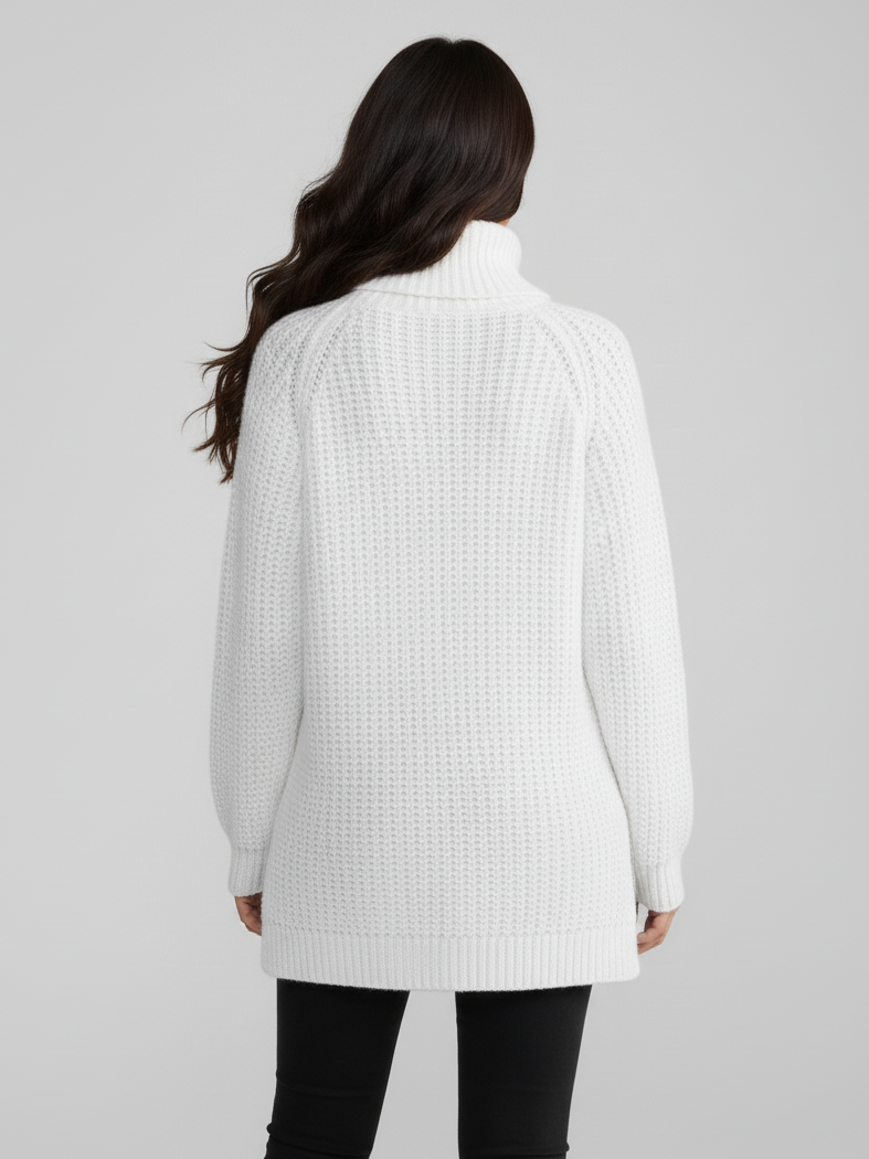 Oversized Knit Turtleneck Pullover Sweater