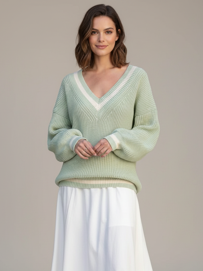 Classic V-Neck Long Sleeve Sweater
