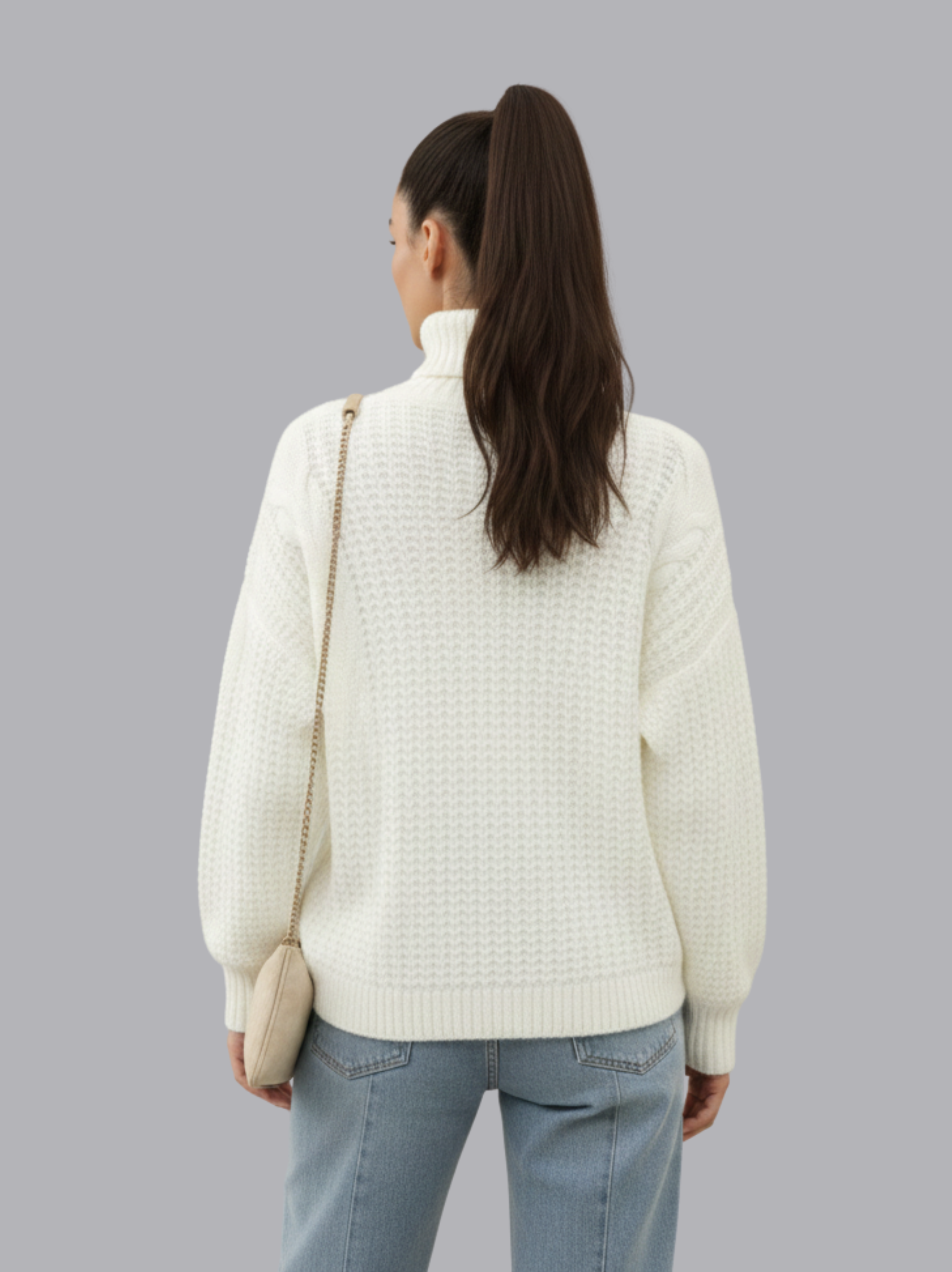 Chunky Cable Knit Turtleneck Sweater