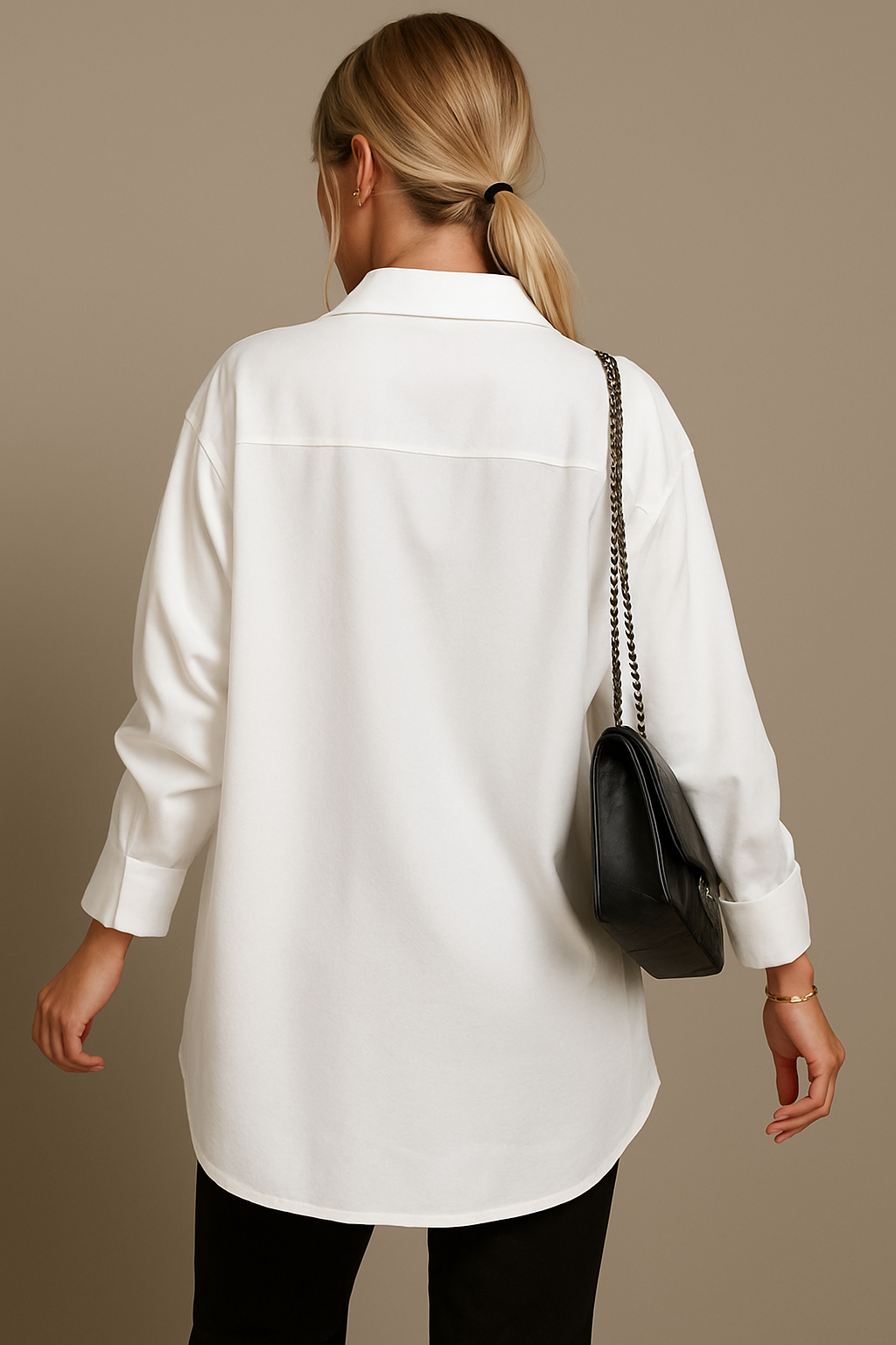 Lapel Collar Long Sleeve Button Shirt