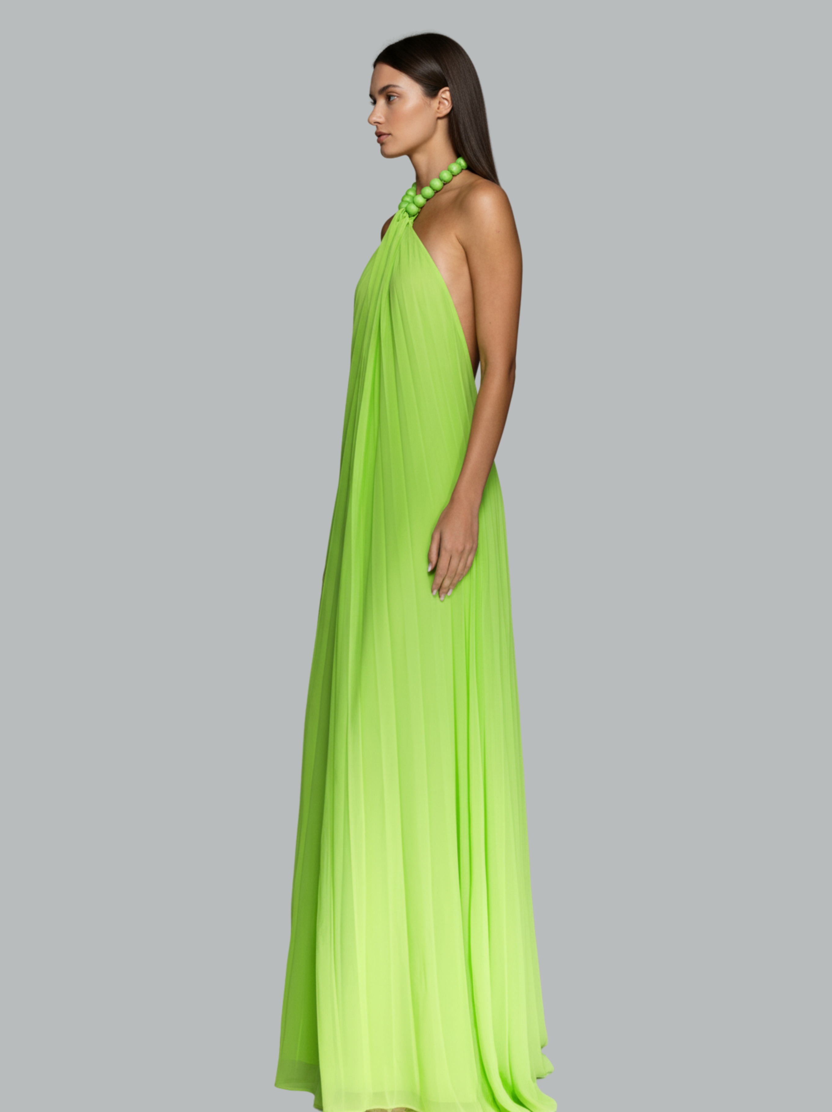 Chiffon Halter Maxi Dress