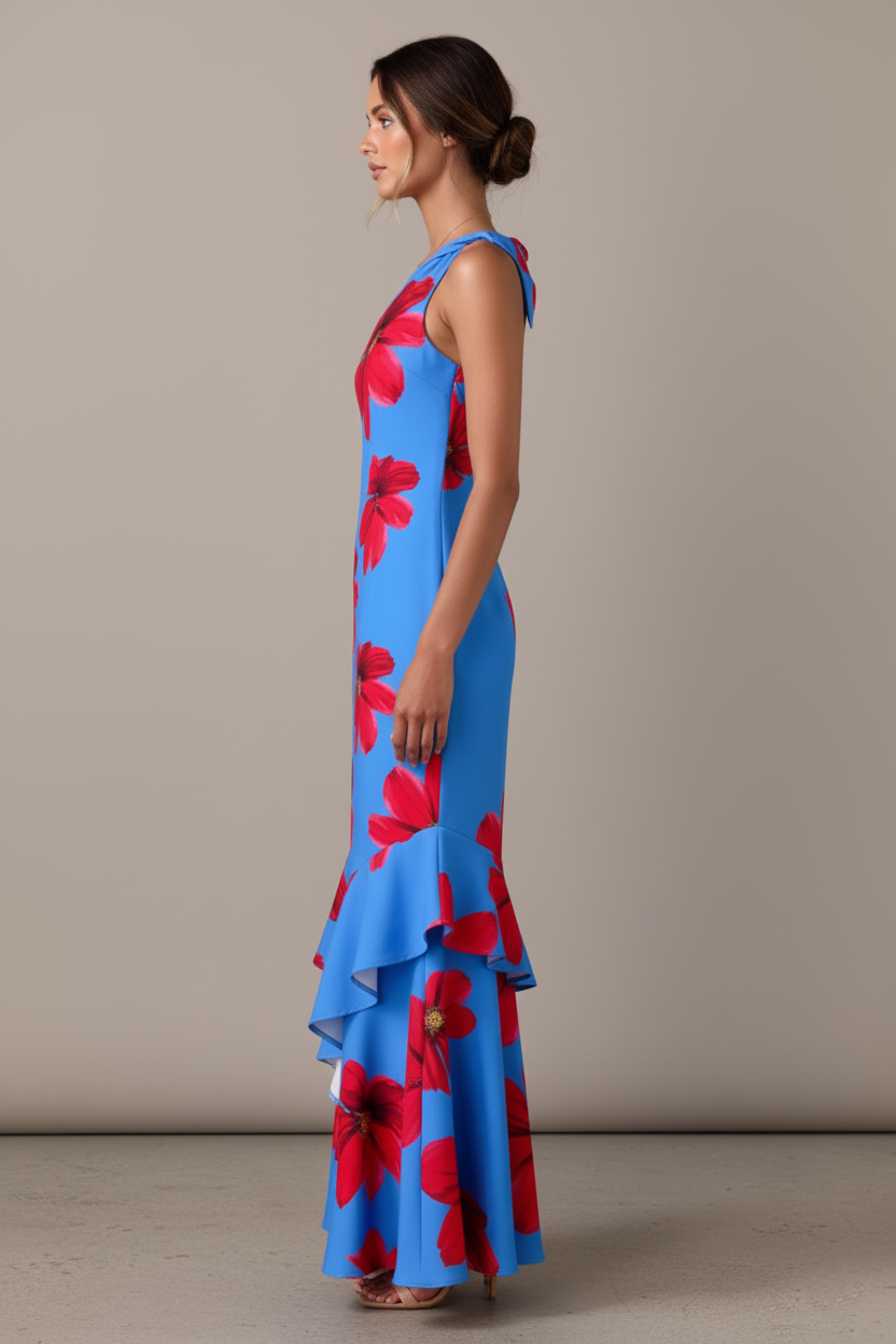 One-Shoulder Bloom Maxi Dress